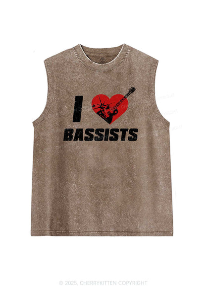 I Love Bassists Y2K Washed Muscle Tank Cherrykitten