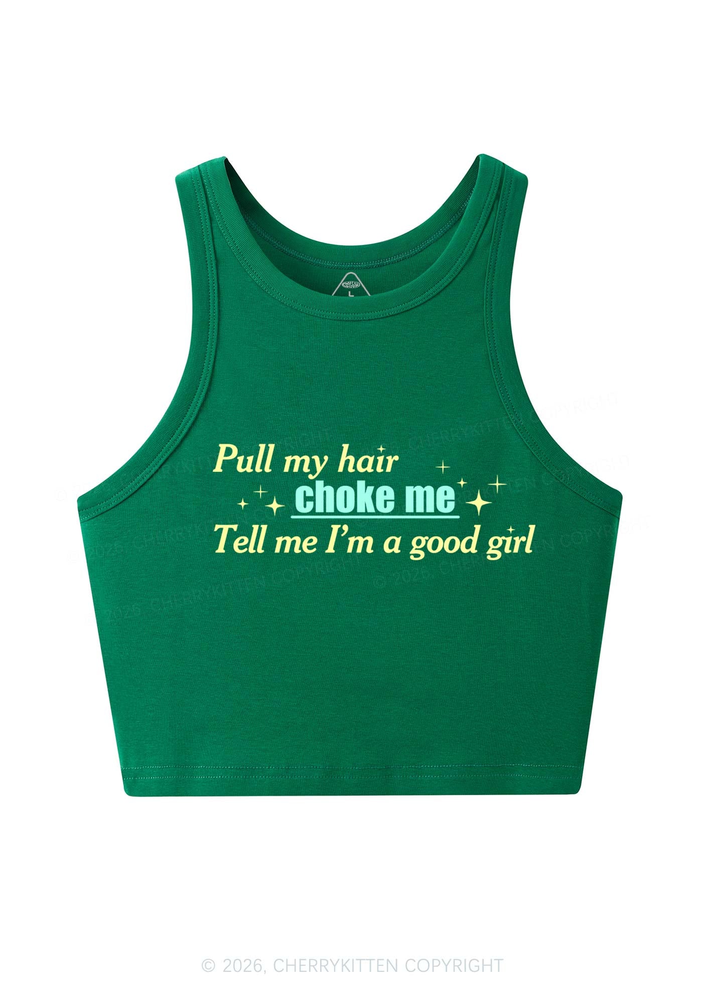 Choke Me Im Good Girl Y2K Crop Tank Top Cherrykitten