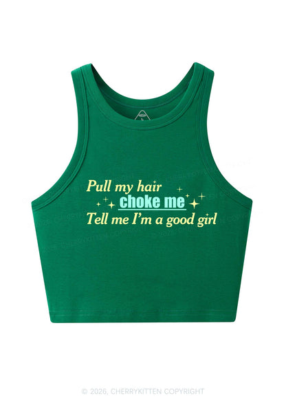 Choke Me Im Good Girl Y2K Crop Tank Top Cherrykitten