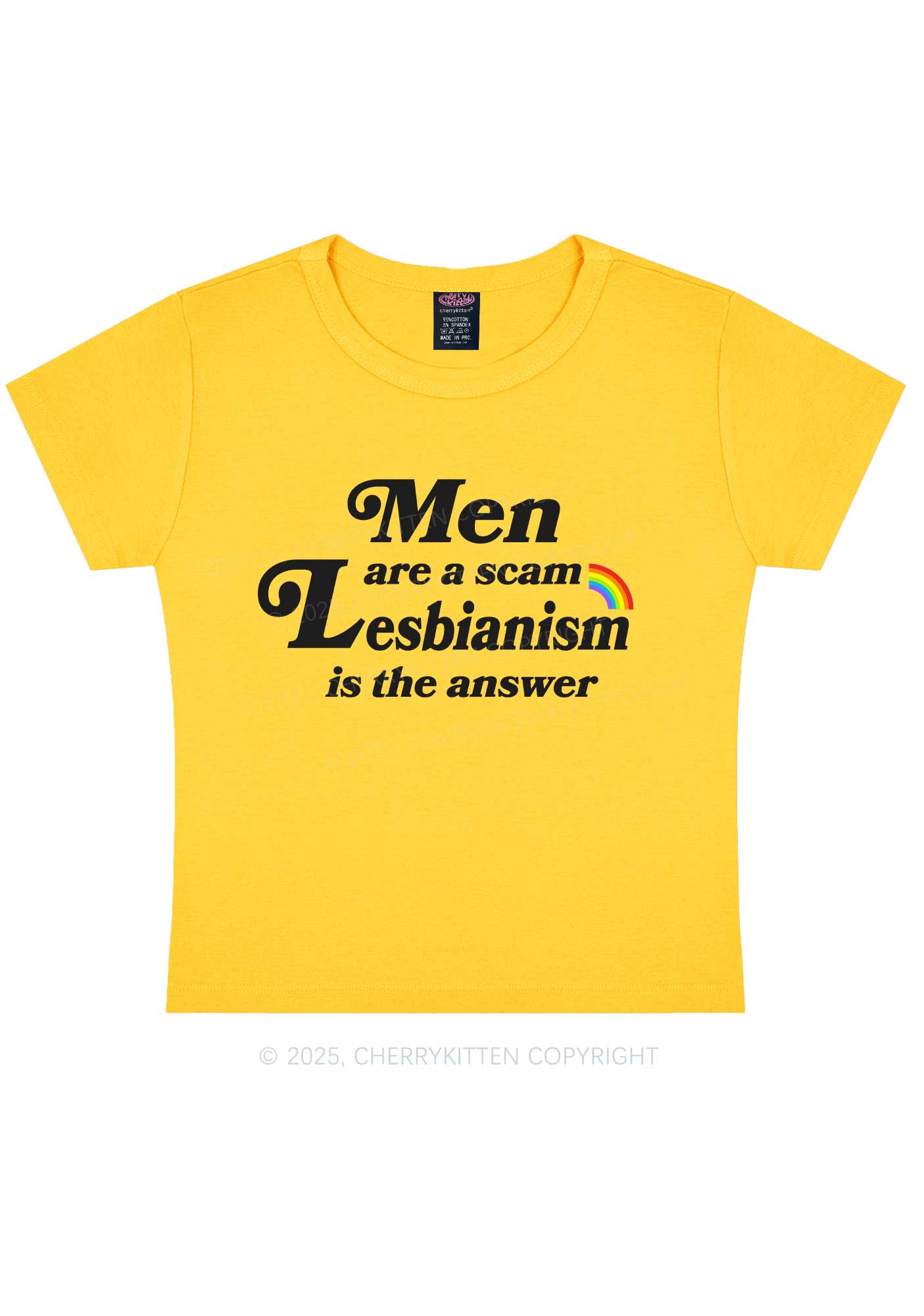 Men Lesbianism Y2K Baby Tee Cherrykitten