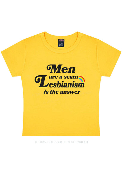 Men Lesbianism Y2K Baby Tee Cherrykitten