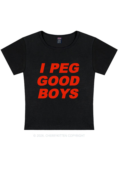 I Peg Good Boys Y2K Baby Tee Cherrykitten