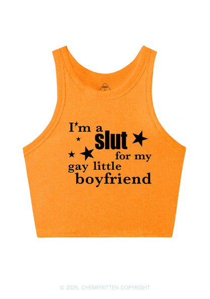 Slxt For My Gay Little BF Pride Y2K Crop Tank Top Cherrykitten