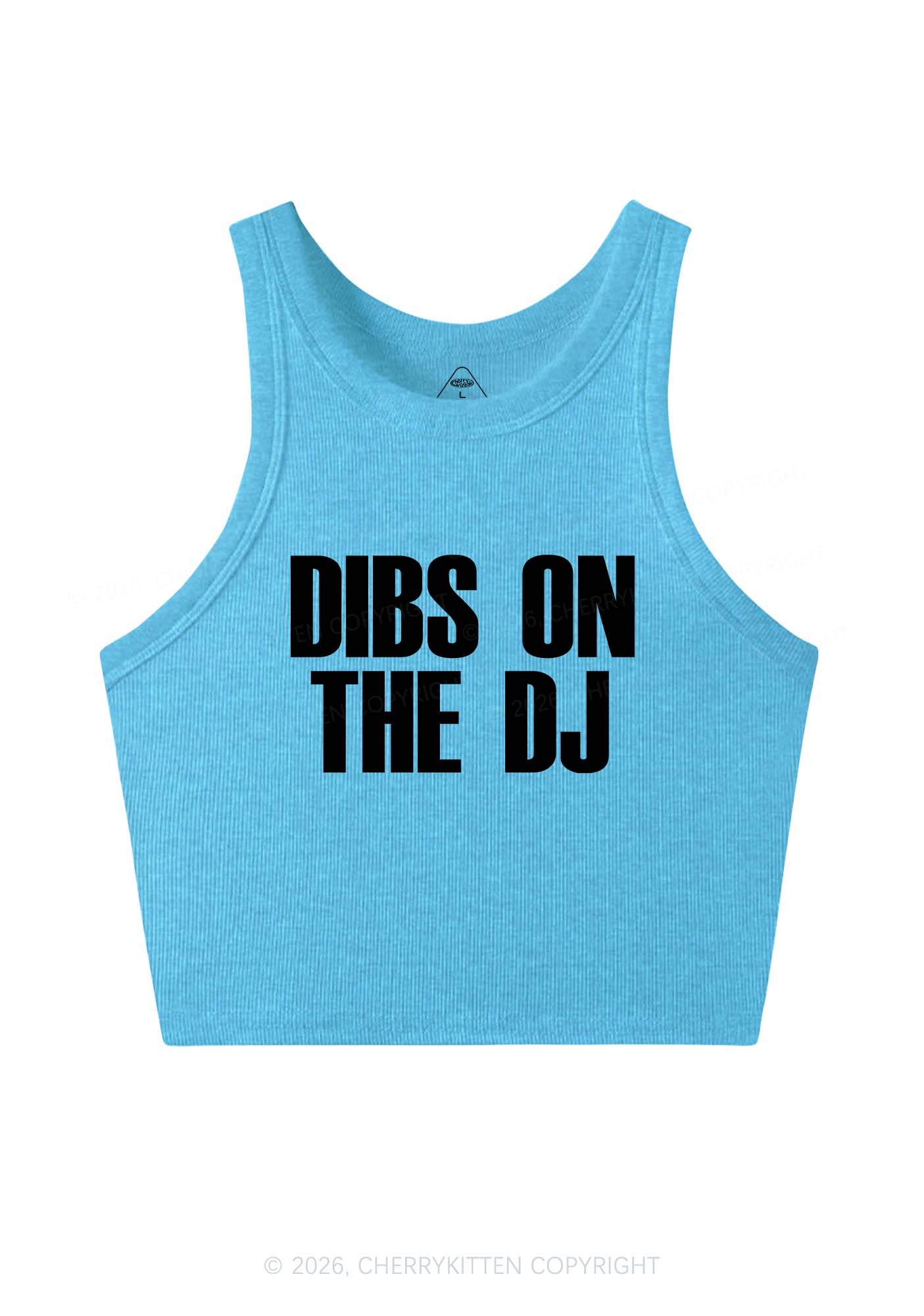 Dibs On The DJ Y2K Crop Tank Top Cherrykitten