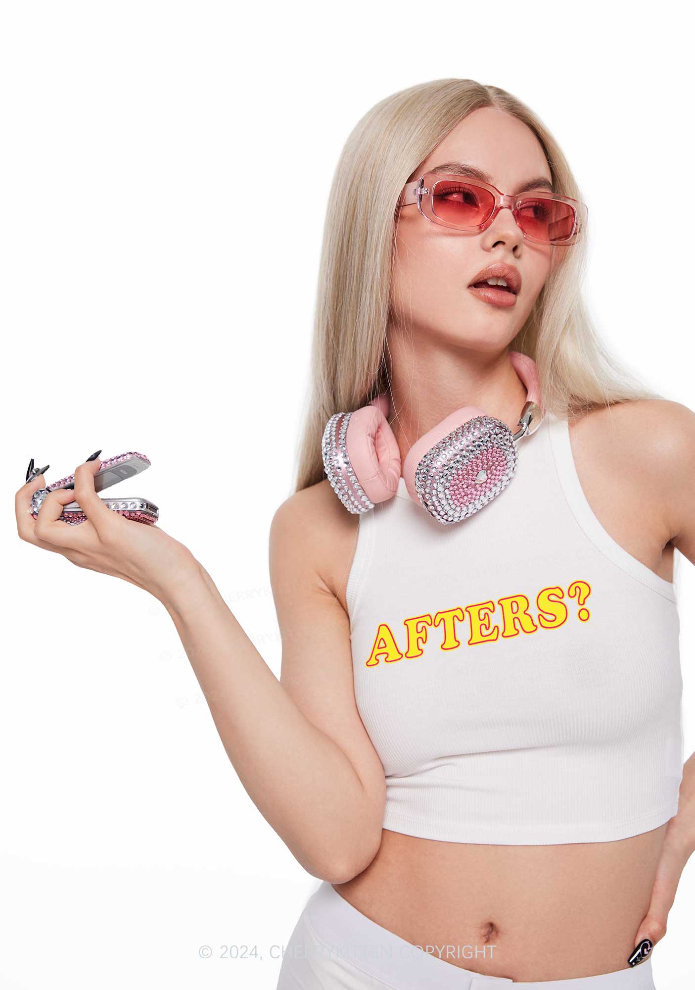 Afters Y2K Crop Tank Top Cherrykitten