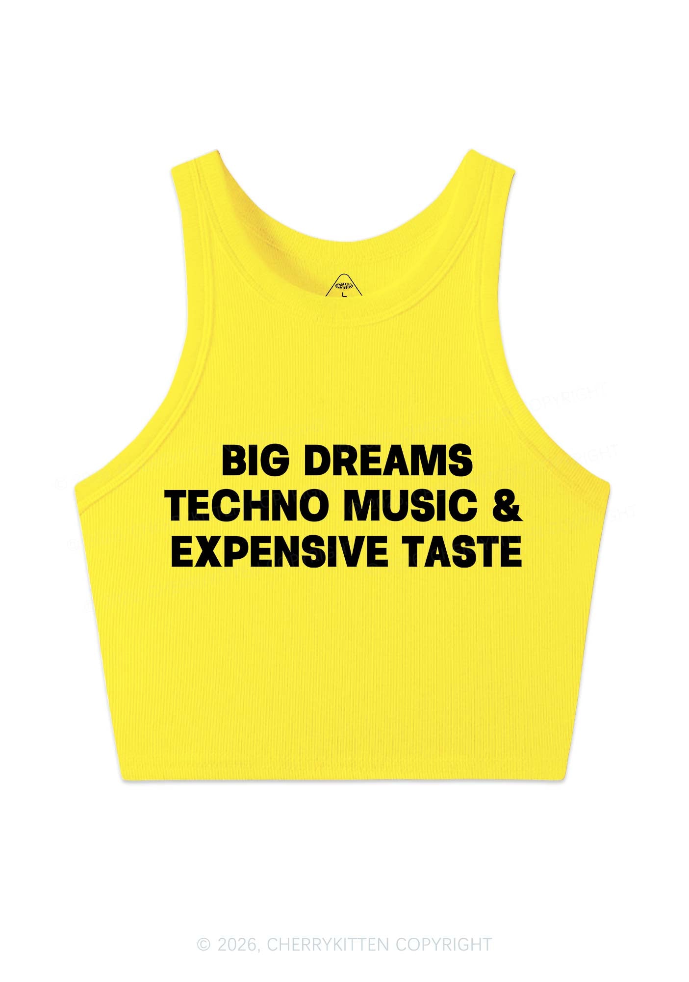 Big Dreams Techno Music Y2K Crop Tank Top Cherrykitten