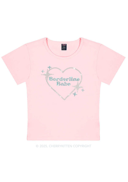 Rhinestone Borderline Personality Babe Y2K Baby Tee Cherrykitten