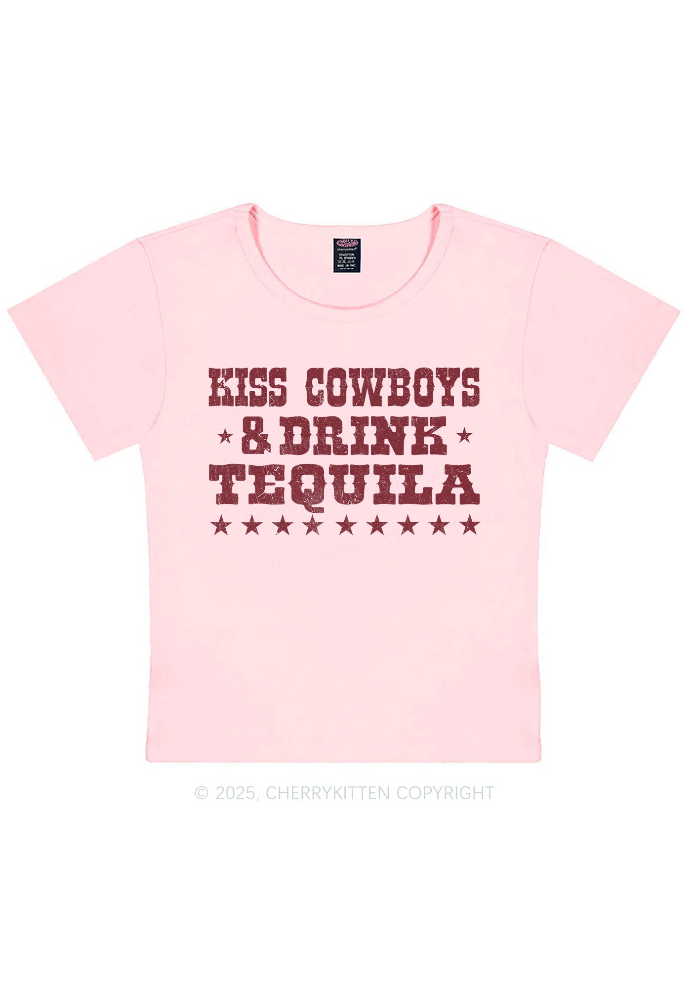 Kiss Cowboys Y2K Baby Tee Cherrykitten