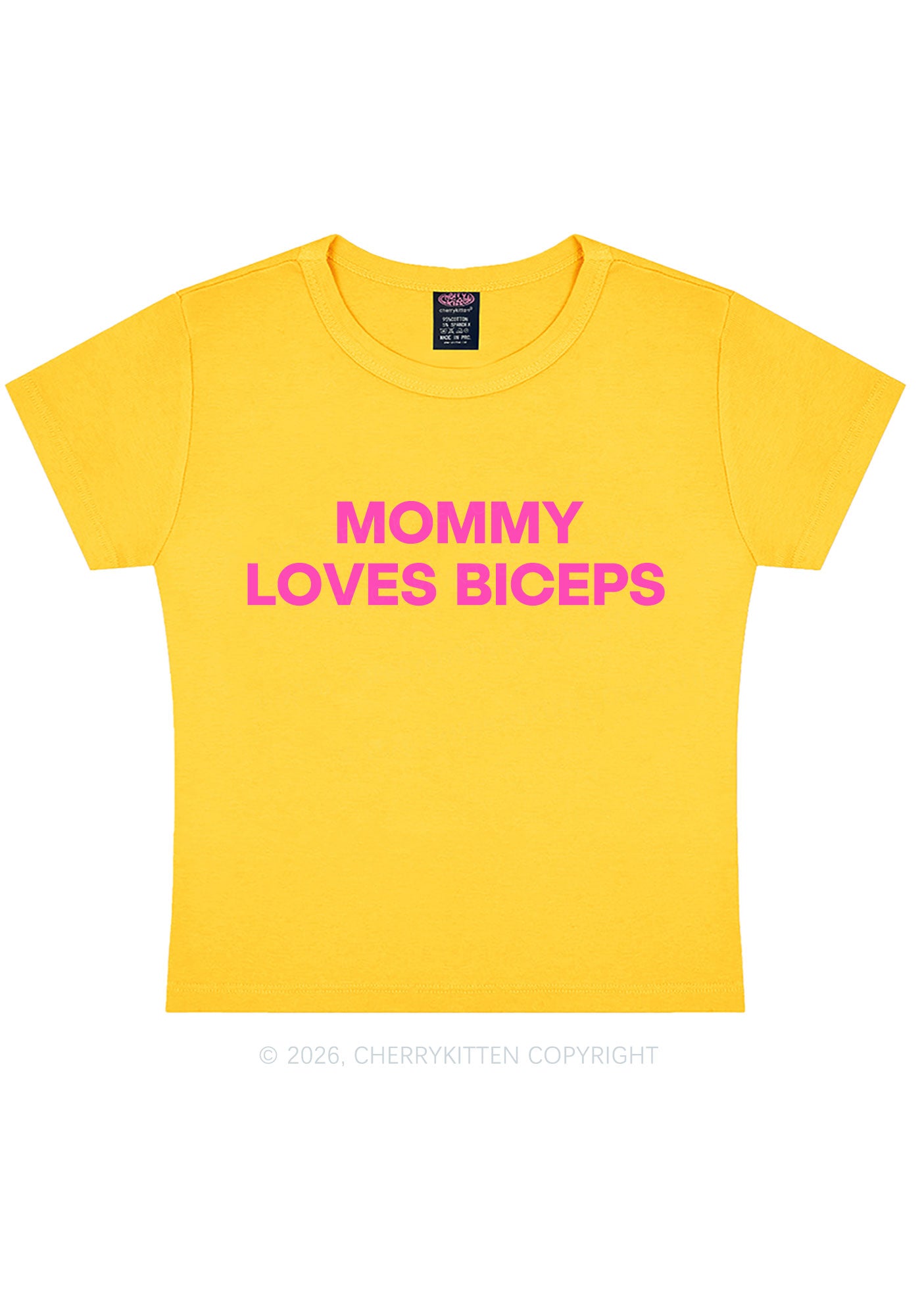 Mommy Loves Biceps Y2K Baby Tee Cherrykitten