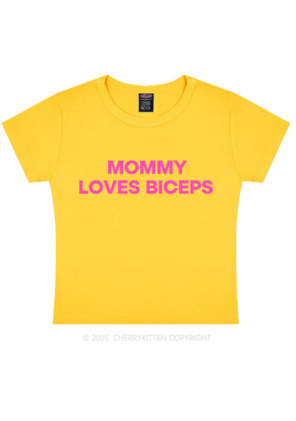 Mommy Loves Biceps Y2K Baby Tee Cherrykitten