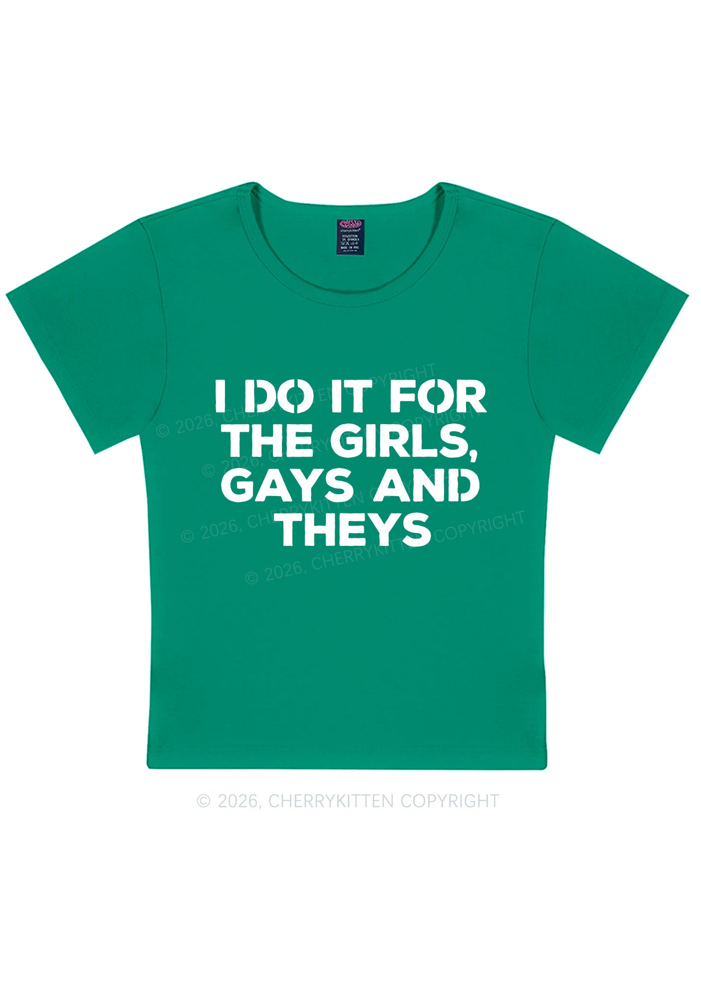 Girls Gays Theys Pride Y2K Baby Tee Cherrykitten