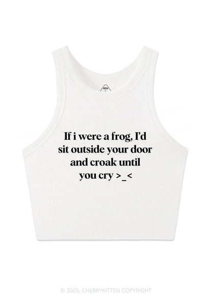 Frog Croak Y2K Crop Tank Top Cherrykitten