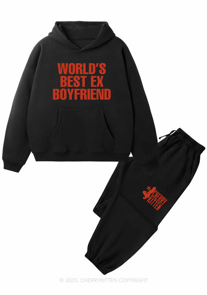Best Ex Boyfriend Y2K Fleece Hoodie Set Cherrykitten