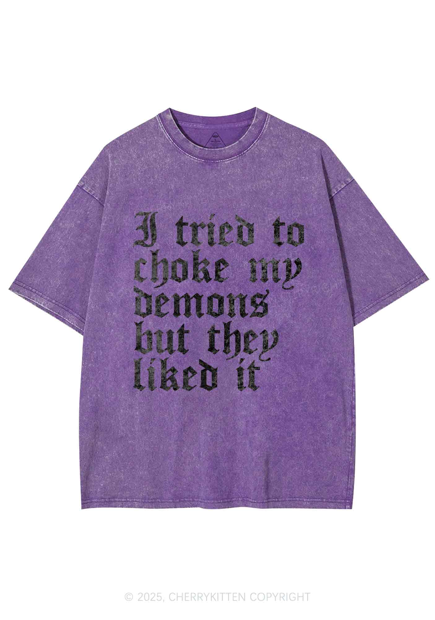 Halloween Choke Demons They Liked Y2K Shirts Washed Tee Cherrykitten