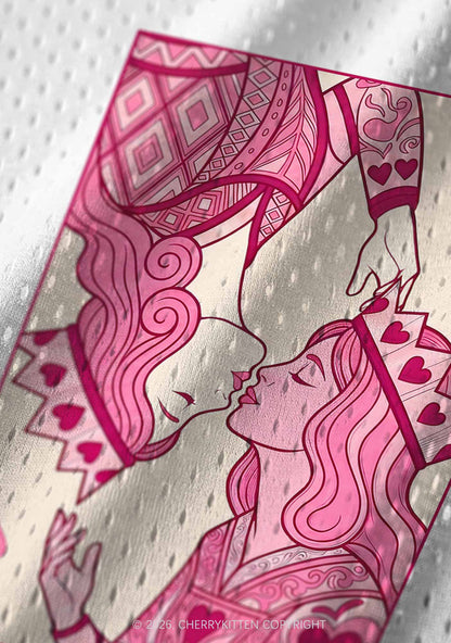 Two Pink Queens Kissing Pride Y2K Sport Jersey Tank Cherrykitten