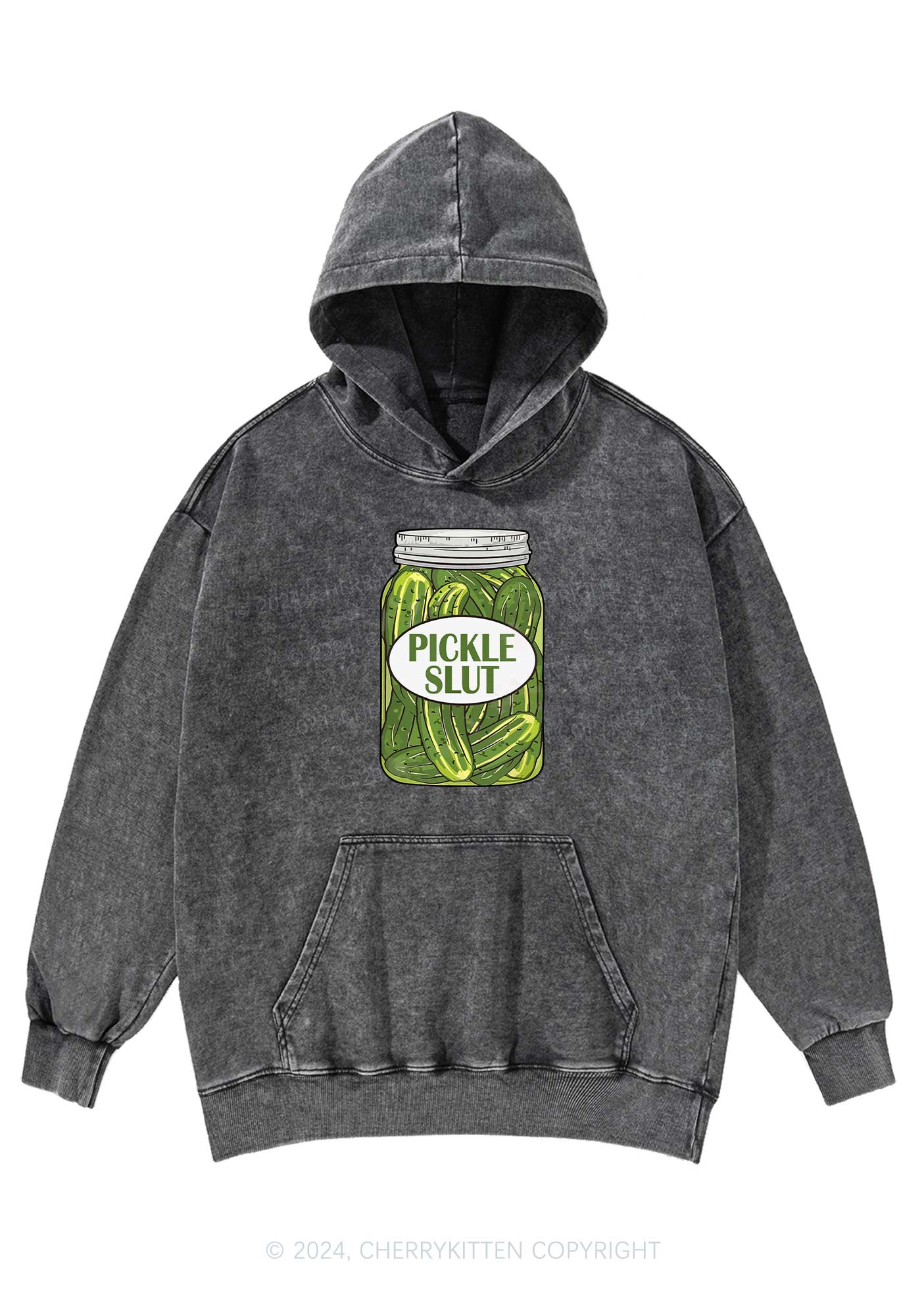 Pickle Slxt Y2K Washed Hoodie Cherrykitten