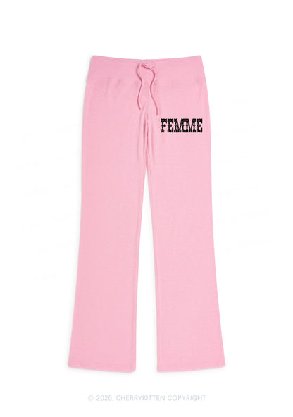 Pink Femme Pride Y2K Low Rise Drawstring Flare Pants Cherrykitten