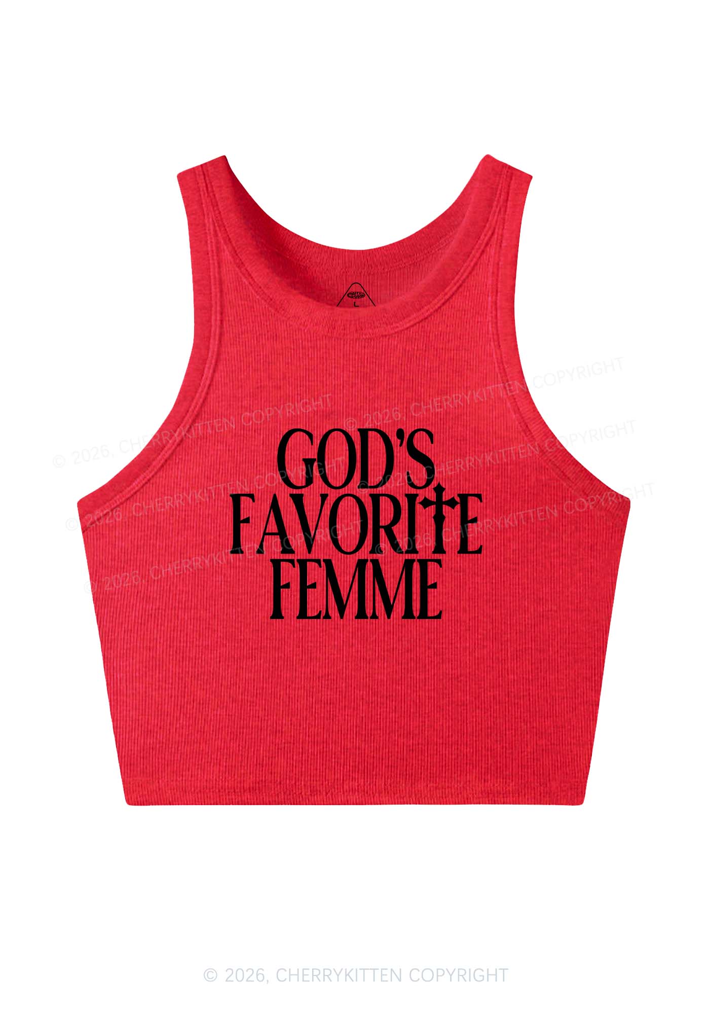 Gods Favorite Femme Pride Y2K Crop Tank Top Cherrykitten