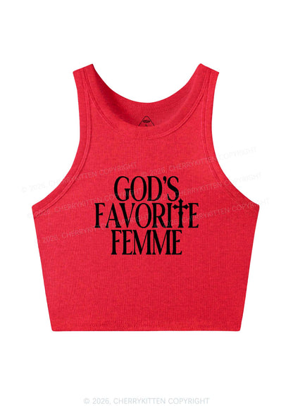 Gods Favorite Femme Pride Y2K Crop Tank Top Cherrykitten