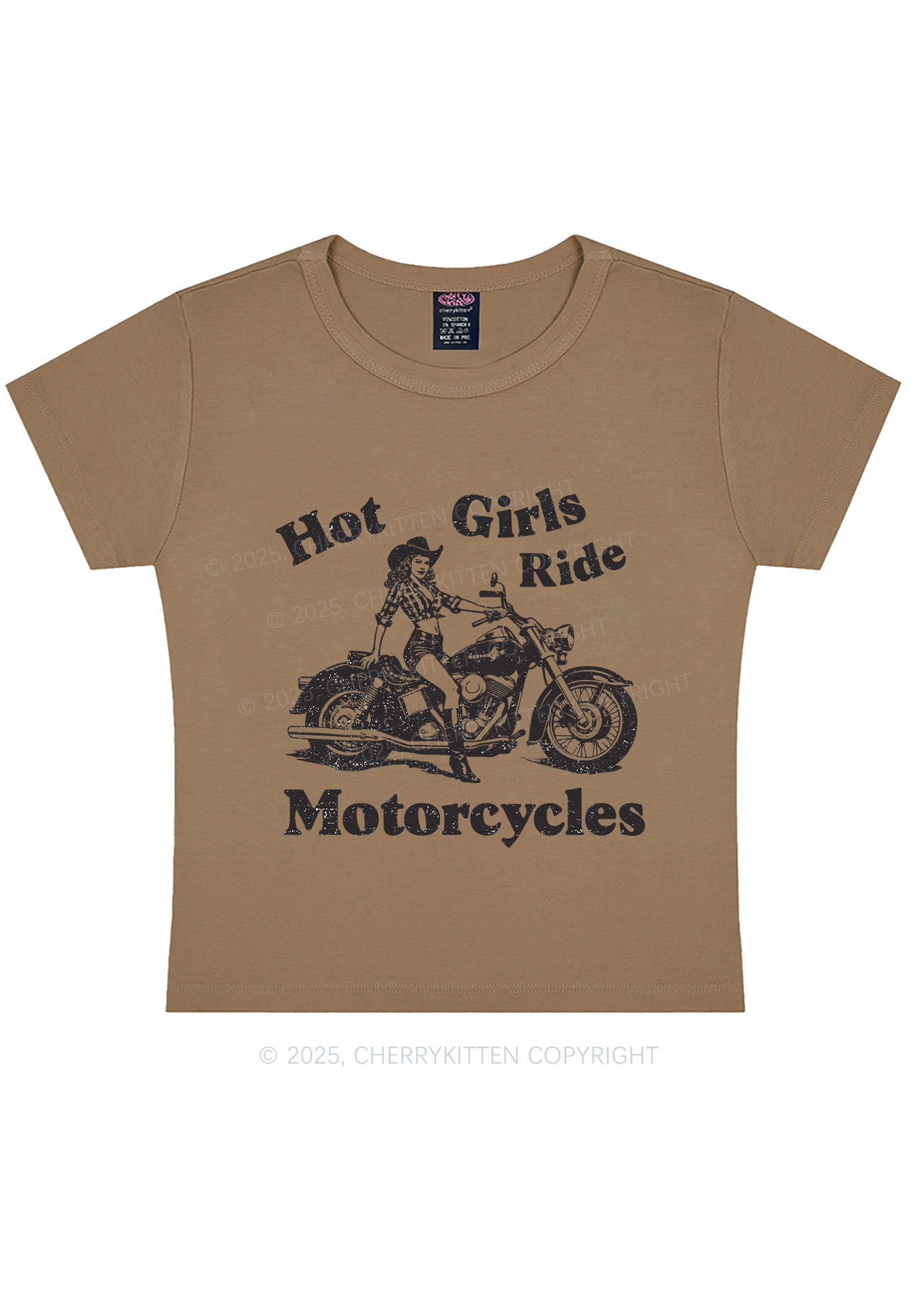 Hot Girls Ride Motorcycles Y2K Baby Tee Cherrykitten