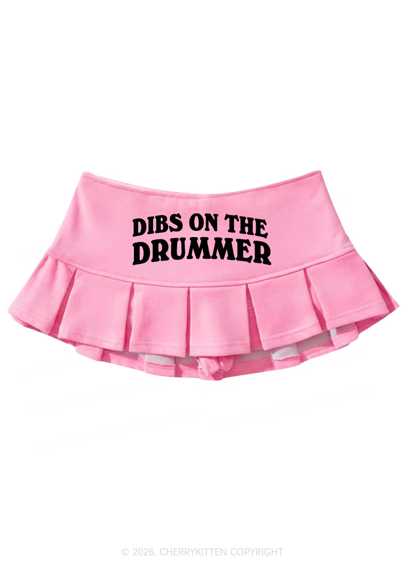 Dibs On The Drummer Y2K Mini Pleated Skirts Cherrykitten