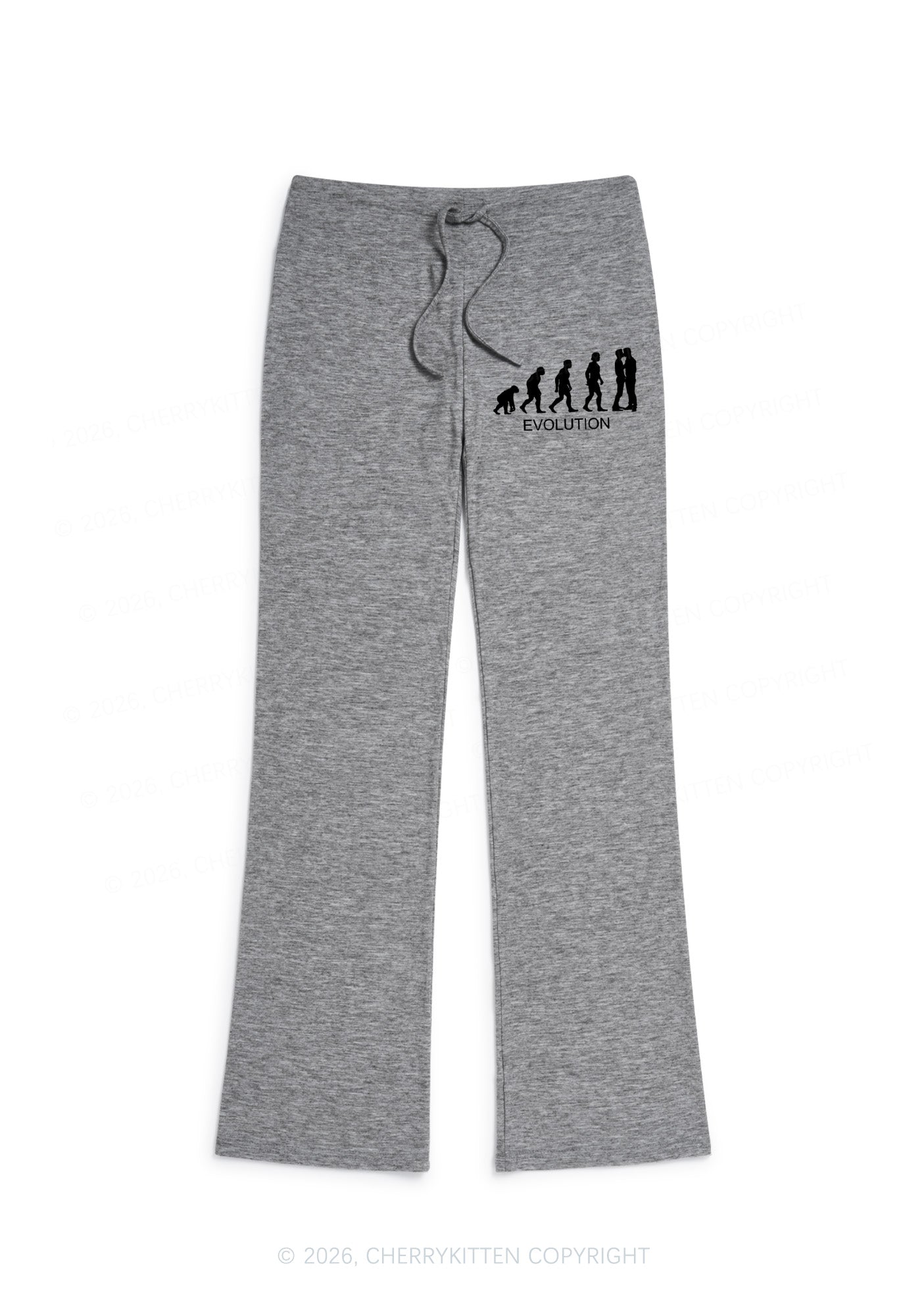 Gay Evolution Pride Y2K Low Rise Drawstring Flare Pants Cherrykitten