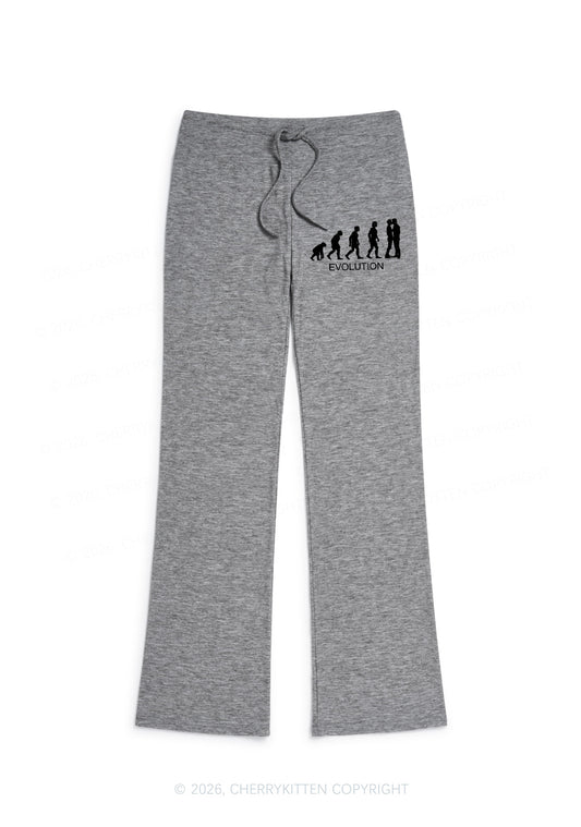 Gay Evolution Pride Y2K Low Rise Drawstring Flare Pants Cherrykitten