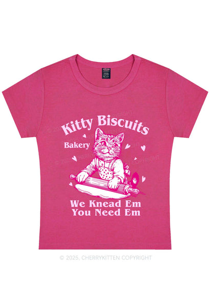 Kitten Biscuits Bakery Valentine's Day Y2K Baby Tee Cherrykitten