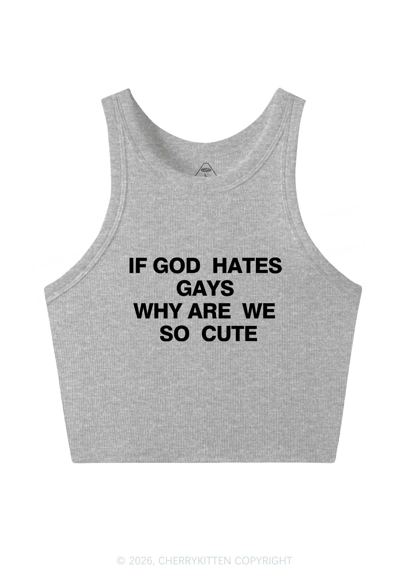 If God Hates Gays Pride Y2K Crop Tank Top Cherrykitten