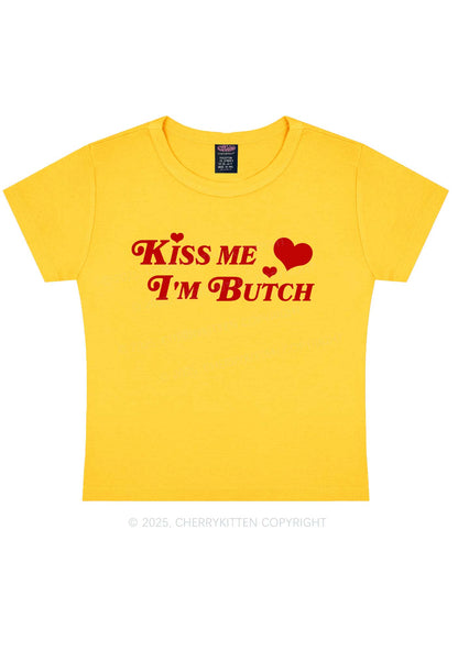Kiss Me Im Butch Y2K Baby Tee Cherrykitten