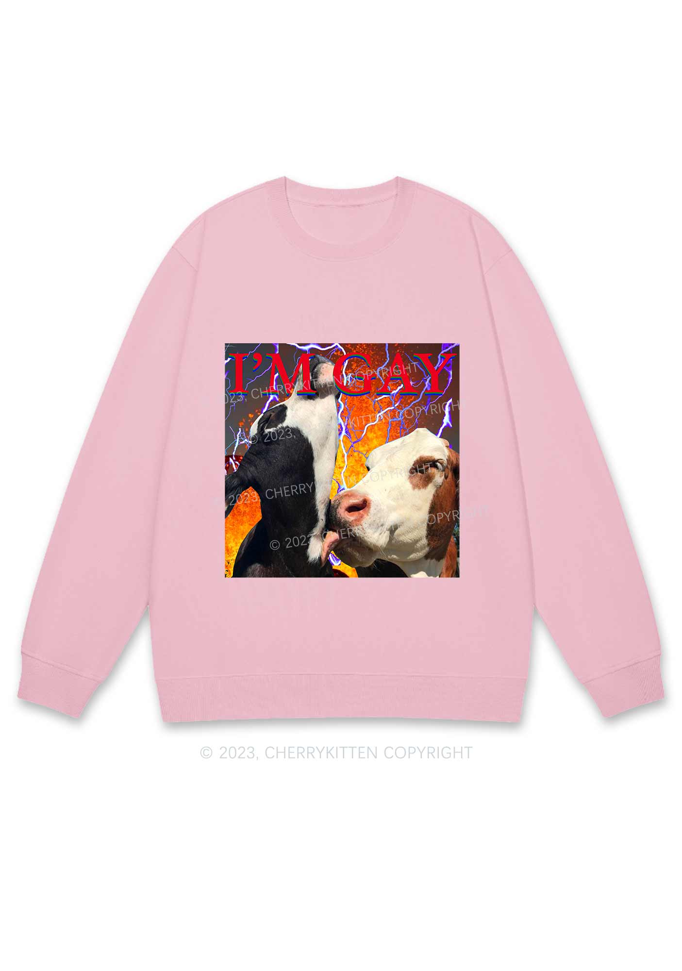 Gay Cow Play Y2K Sweatshirt Cherrykitten