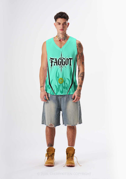 Mint Green Gothic Faggot Pride Y2K Sport Jersey Tank Cherrykitten