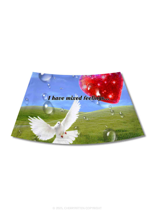 Dove And Mixed Feelings Y2K Print Mini Skirt Cherrykitten