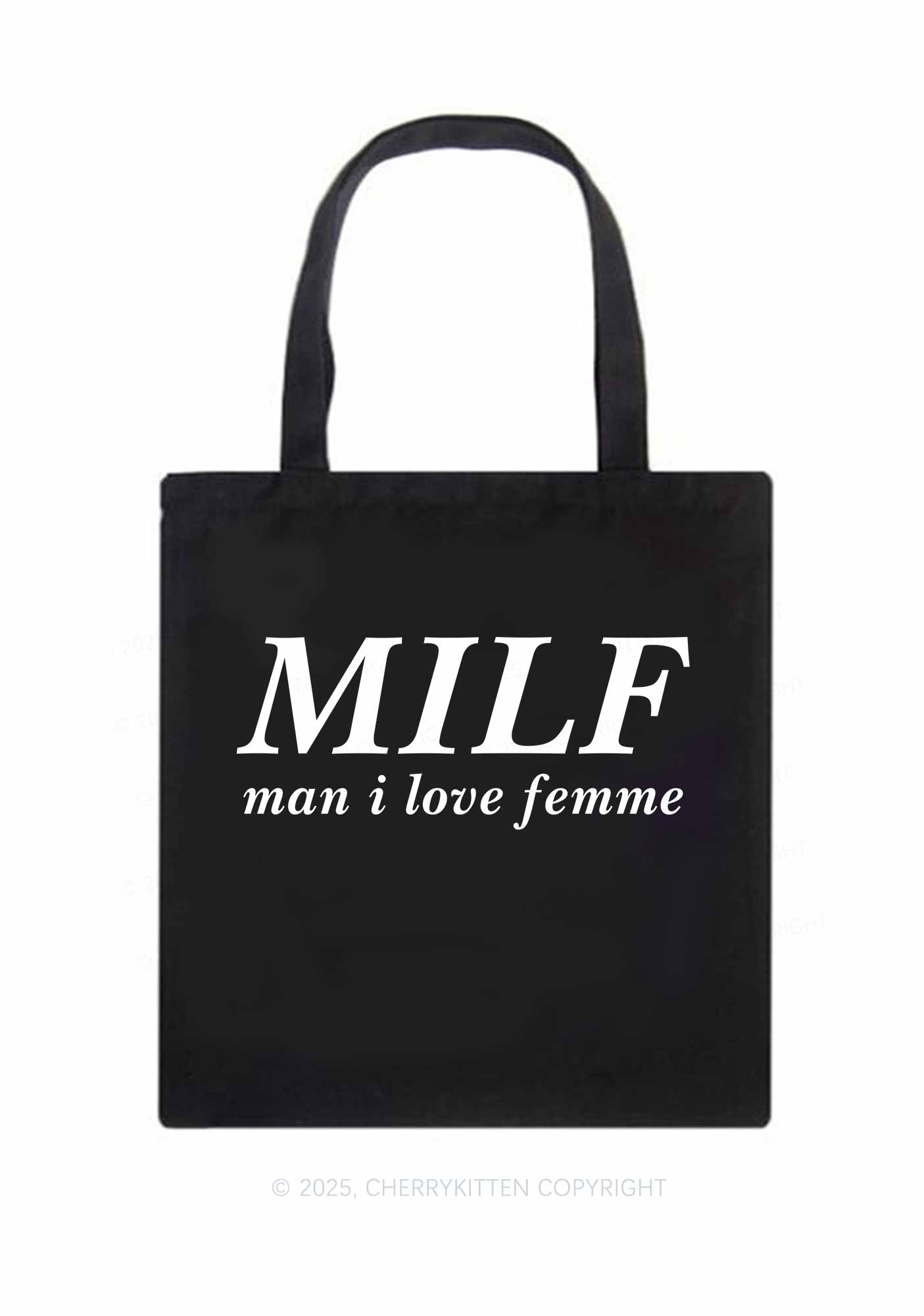 Man I Love Femme Pride Y2K Canvas Tote Bag Cherrykitten