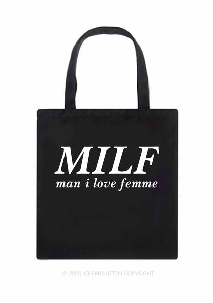 Man I Love Femme Pride Y2K Canvas Tote Bag Cherrykitten