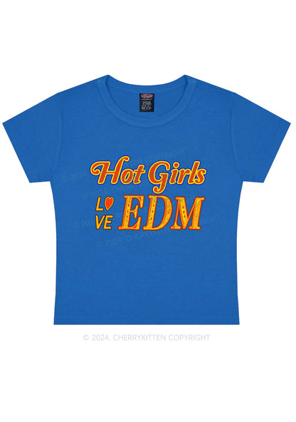 Hot Girls Love Edm Y2K Baby Tee Cherrykitten