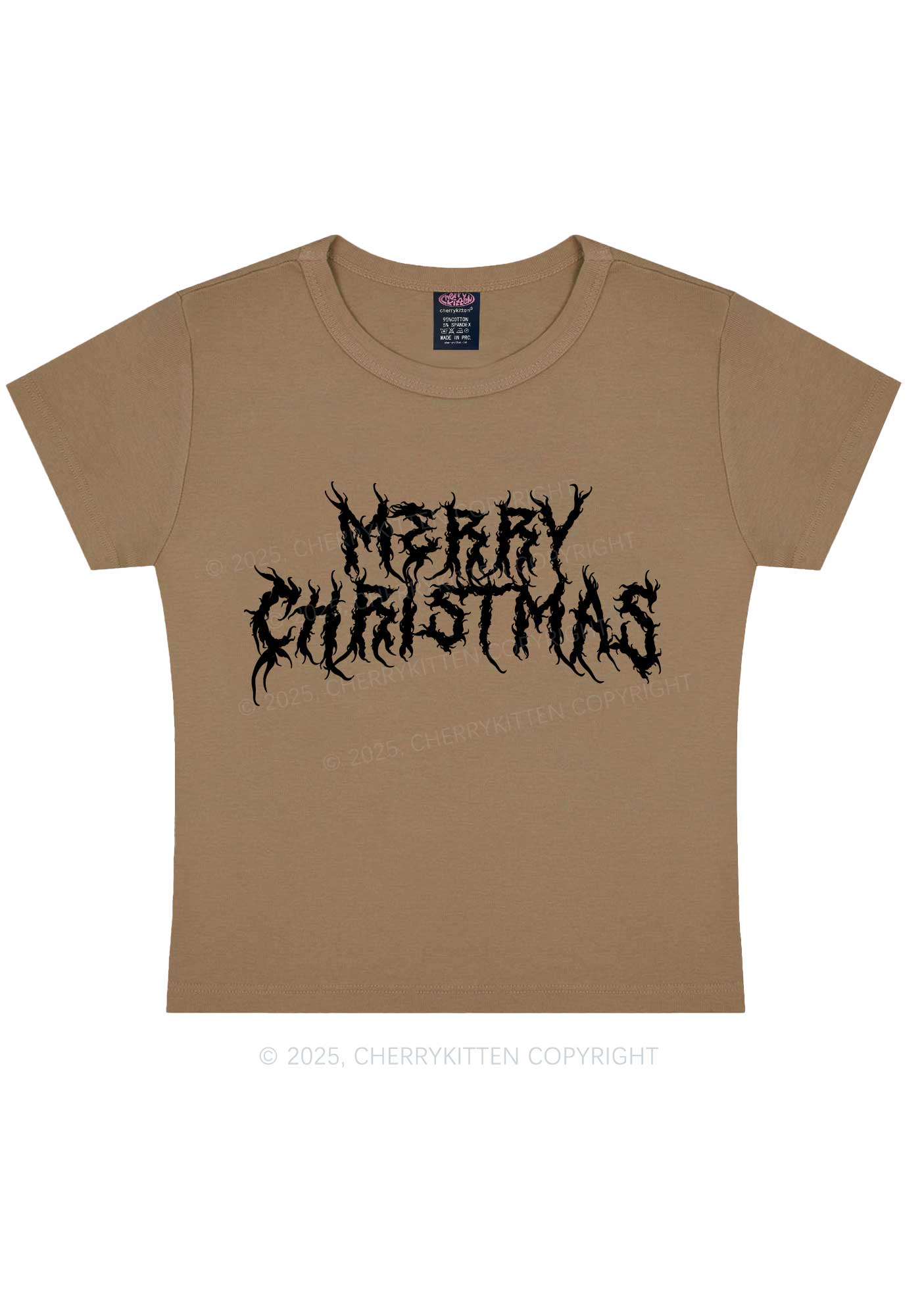 Merry Christmas Y2K Baby Tee Cherrykitten
