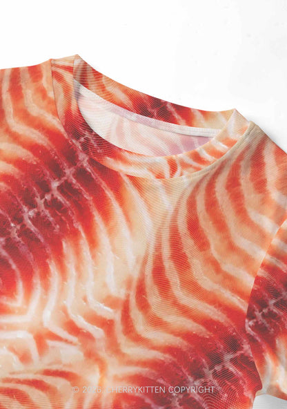 Pork Belly Texture Y2K Mesh Crop Top Cherrykitten