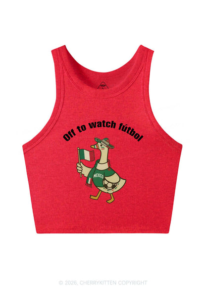 Off To Watch Futbol Goose Y2K Crop Tank Top Cherrykitten