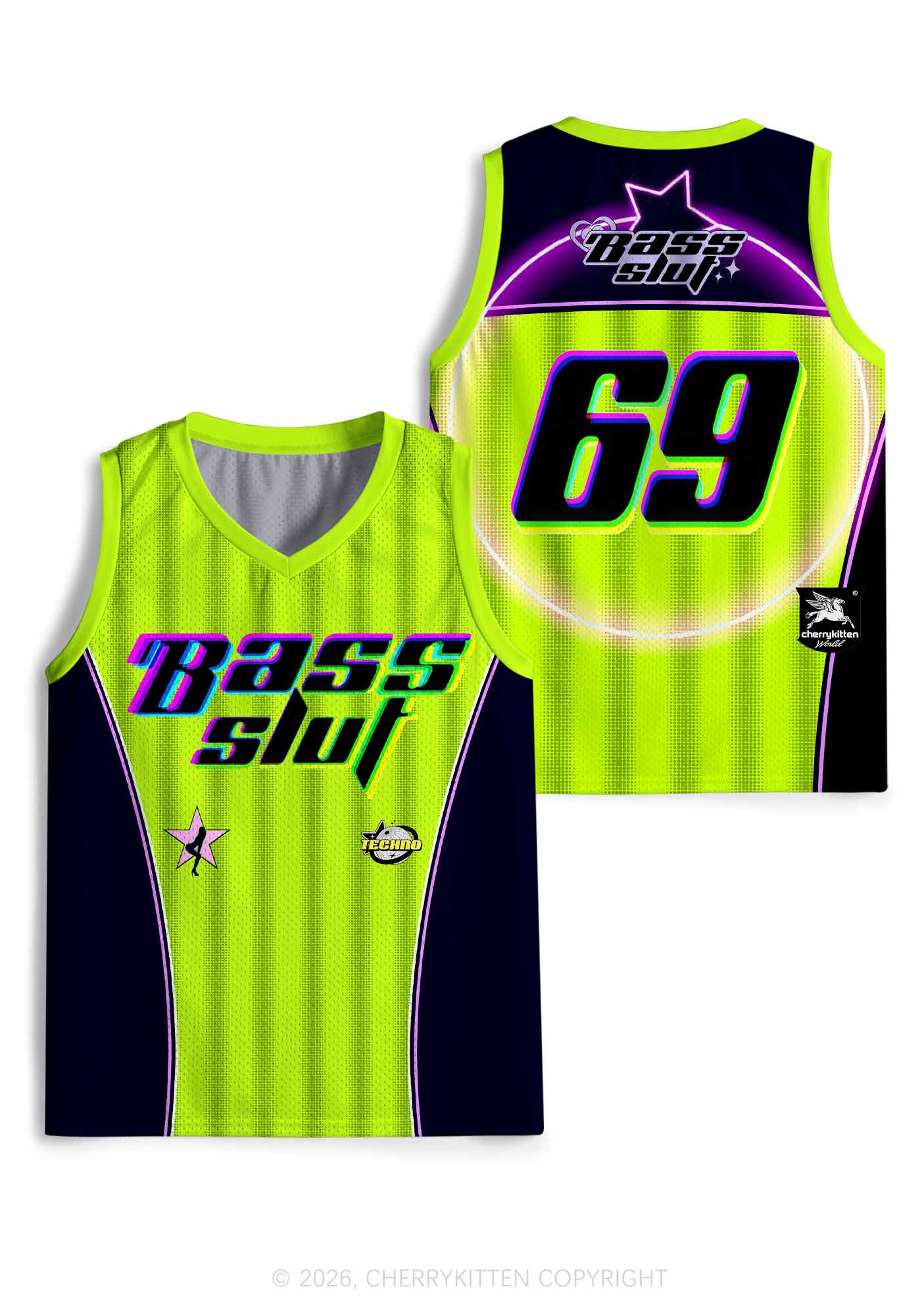 Green Bass Slxt Y2K Sport Jersey Tank Cherrykitten
