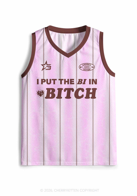 Purple I Put The Bi In Bxxch Pride Y2K Sport Jersey Tank Cherrykitten