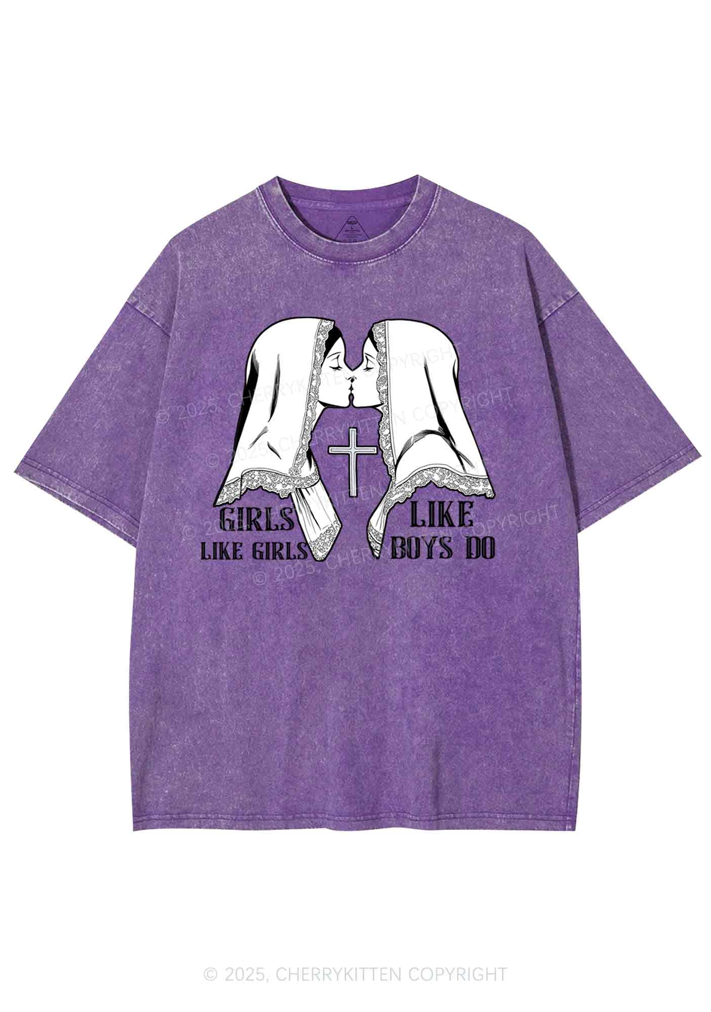 Girls Like Girls Pride Y2K Shirts Washed Tee Cherrykitten