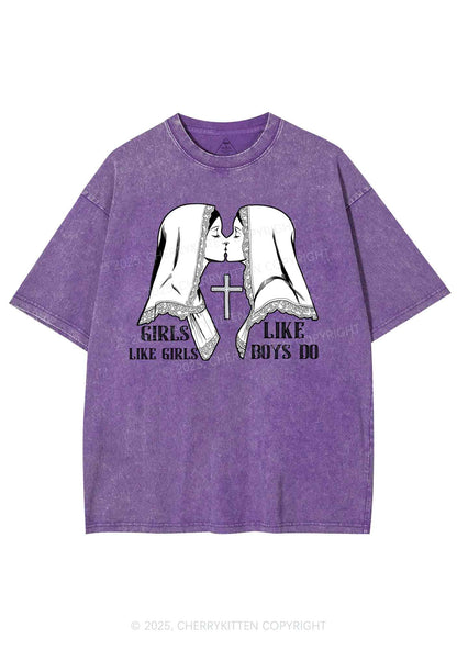 Girls Like Girls Pride Y2K Shirts Washed Tee Cherrykitten