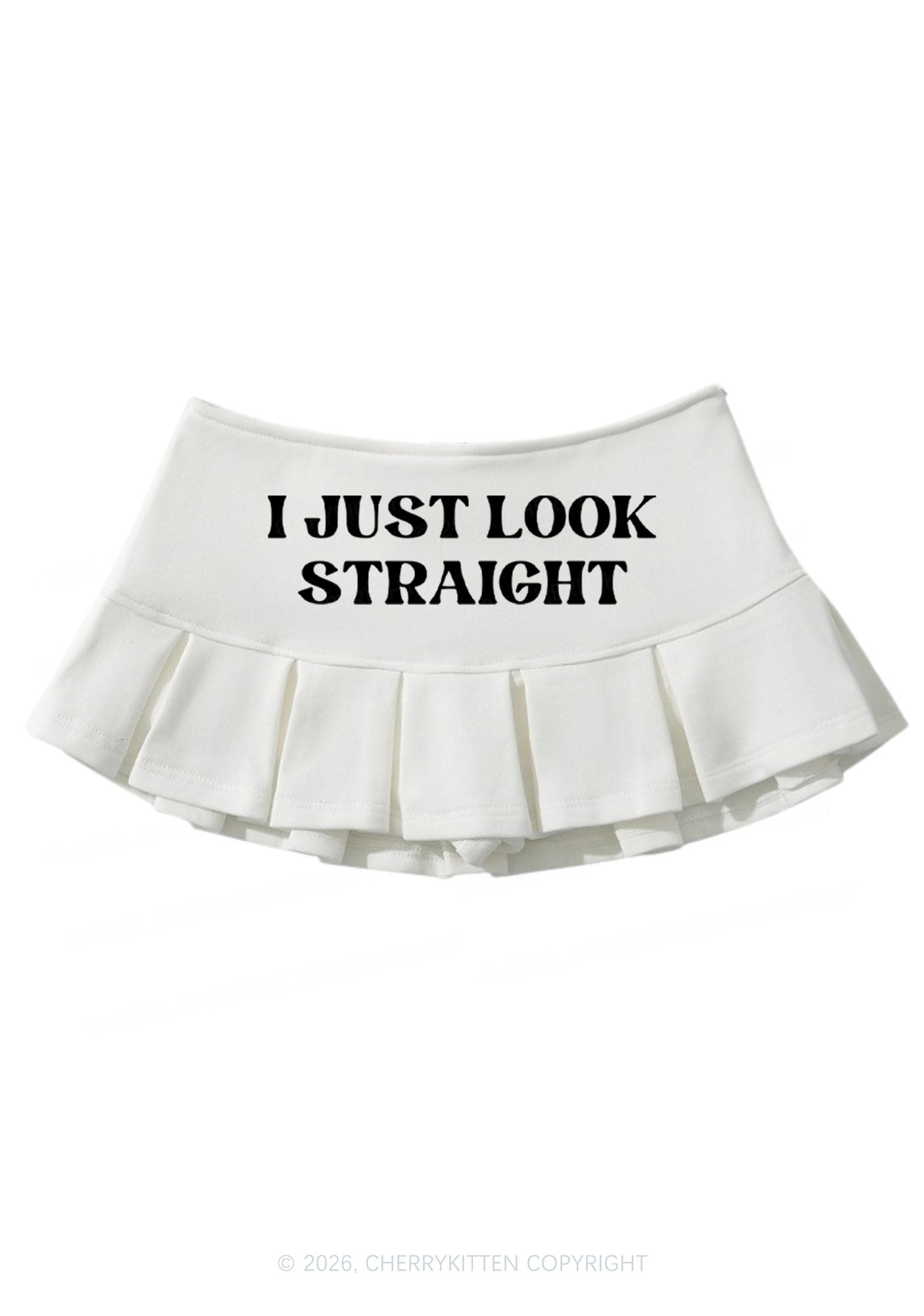 I Just Look Straight Pride Y2K Mini Pleated Skirts Cherrykitten