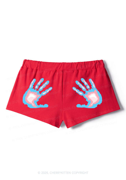 Trans Thermal Hands Pride Y2K Drawstring Mini Shorts Cherrykitten
