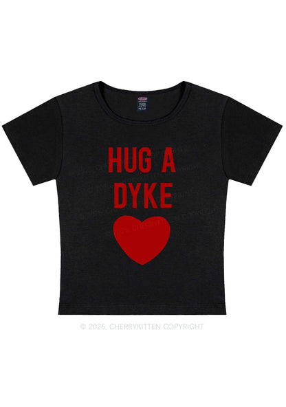 Hug A Dyke Y2K Baby Tee Cherrykitten