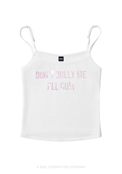 Rhinestone Dont Bully Me Y2K Spaghetti Strap Cami Cherrykitten
