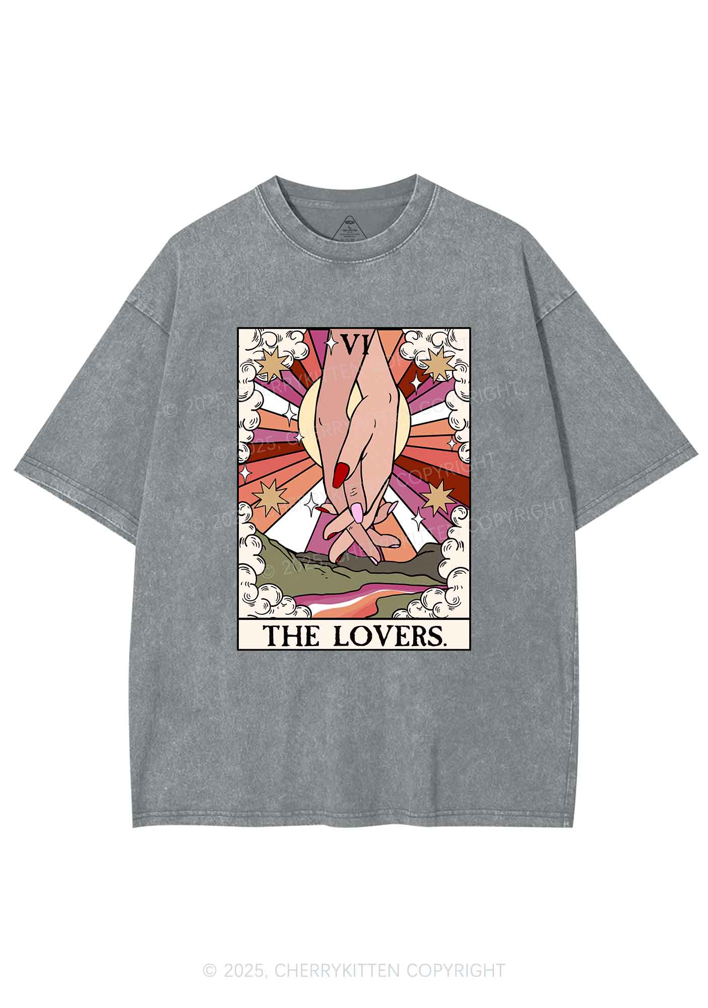 The Lesbian Lovers Y2K Shirts Washed Tee Cherrykitten