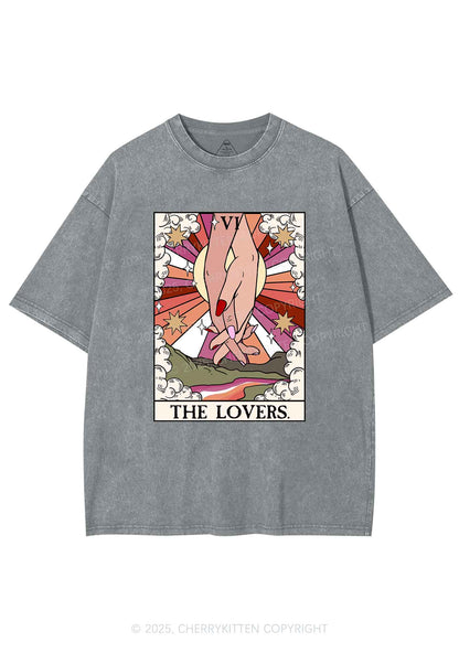 The Lesbian Lovers Y2K Shirts Washed Tee Cherrykitten