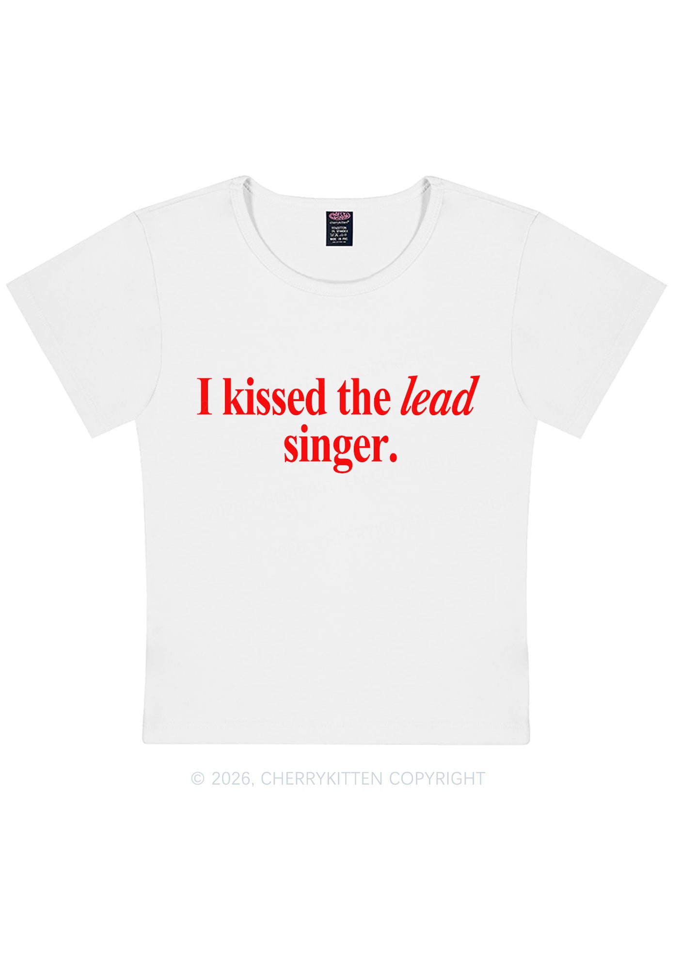 I Kissed The Lead Singer Y2K Baby Tee Cherrykitten